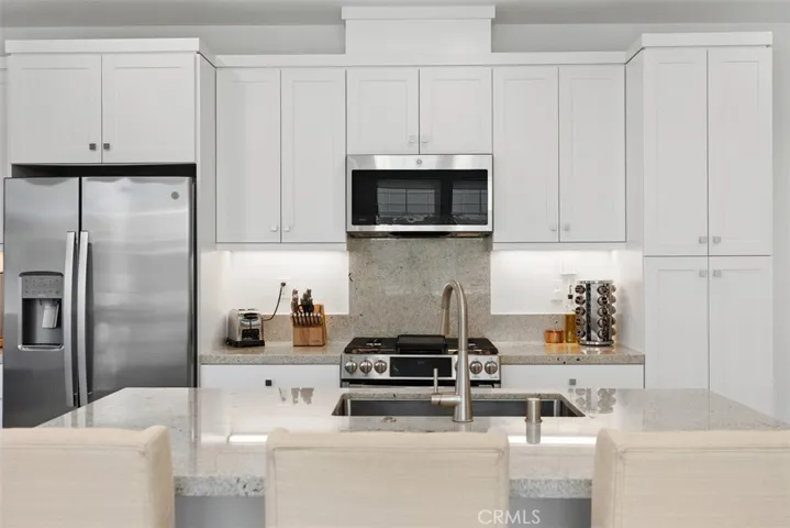 Stainless appliances with plenty of counter space.