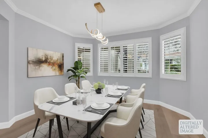 Dining room virtually staged
