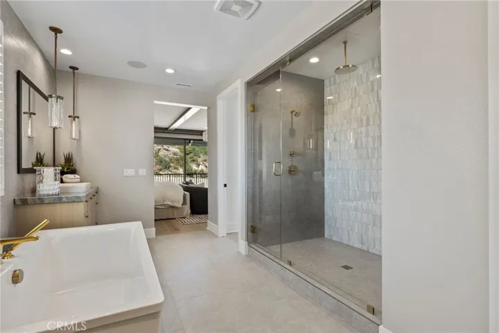 Primary Shower: Sunstone - Hidden Oaks Collection -                                             
Photo of Model home.  Not actual home for sale.  Home is still under construction.