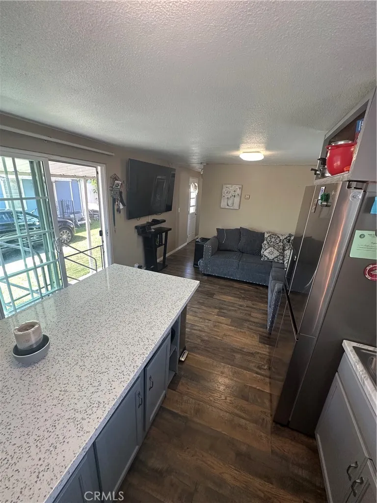 view from kitchen to living room
