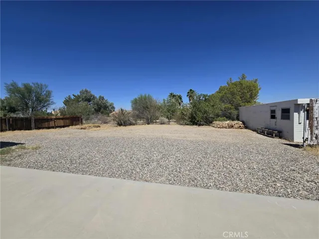 View of backyard from driveway.