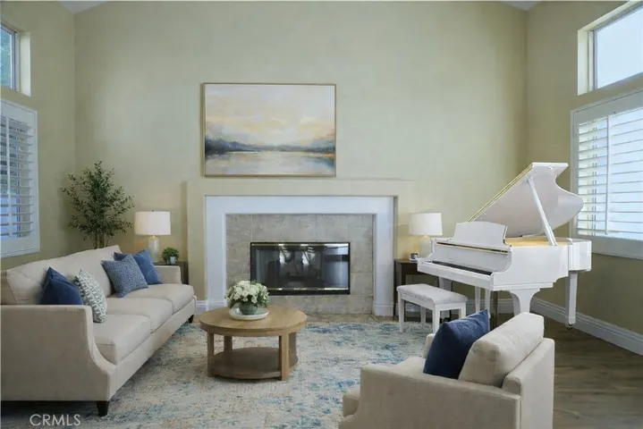 Living room, virtually staged
