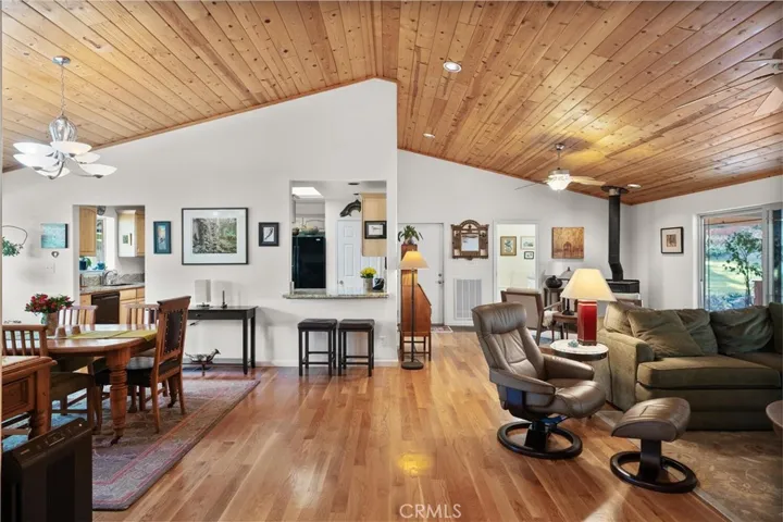 Large open living room and dining