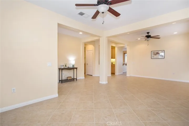 Living room and dining room