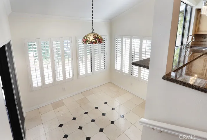 Breakfast area below kitchen