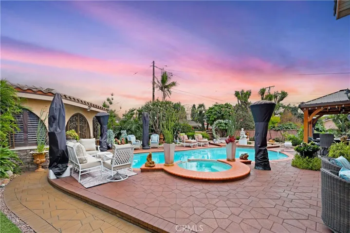 Resort like backyard with pool & spa