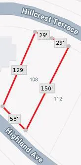 108 Hillcrest Terrace measurements from Realist II