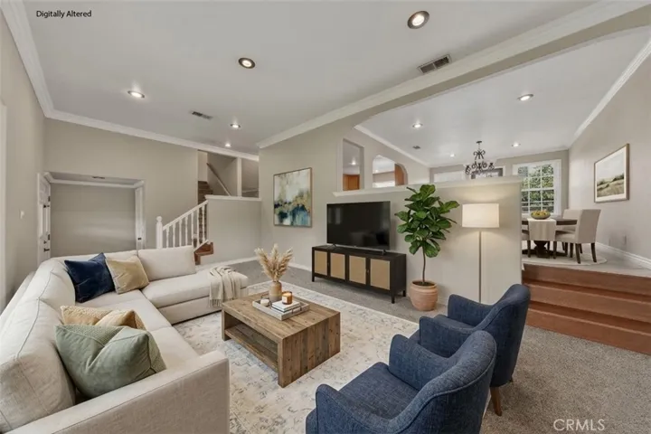 Living room - virtually staged