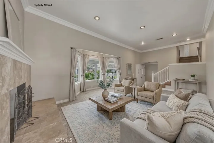 Living room - virtually staged