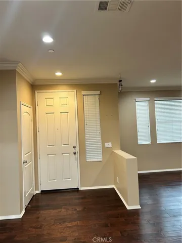 View front door from kitchen