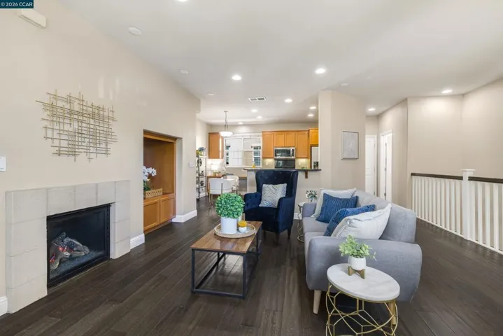 Gas Fireplace with Stone Mantle