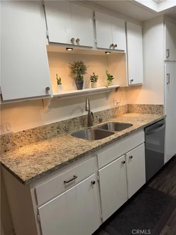 Granite countertops and stainless-steel sink