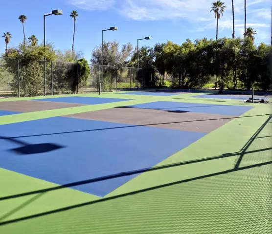 Newly painted pickleball courts