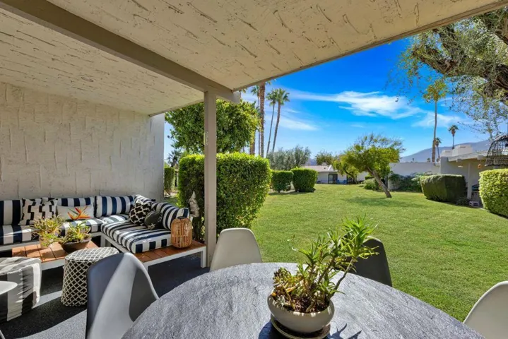 Covered back patio looking south