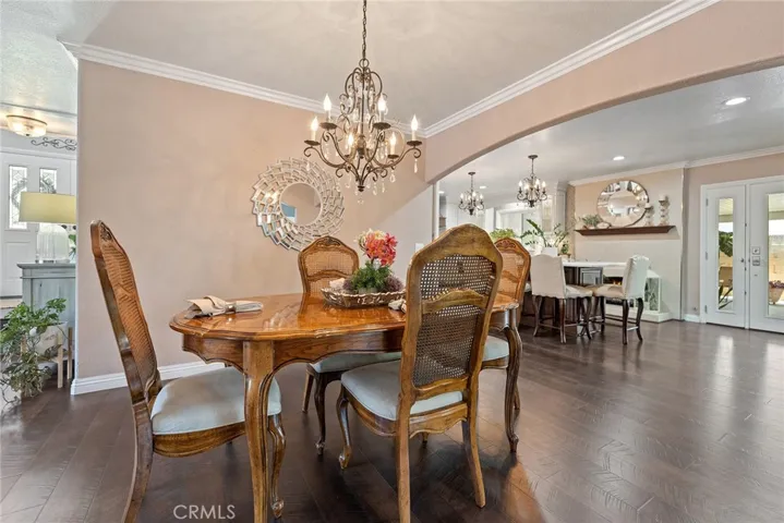 Floorplan flows from living room, dining room to kitchen