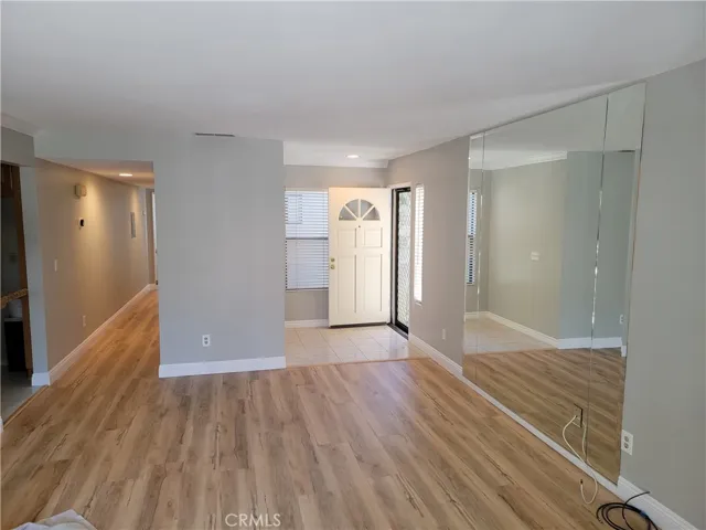 View from living room to front door