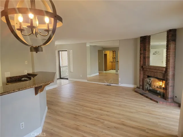 View from dining area to front door