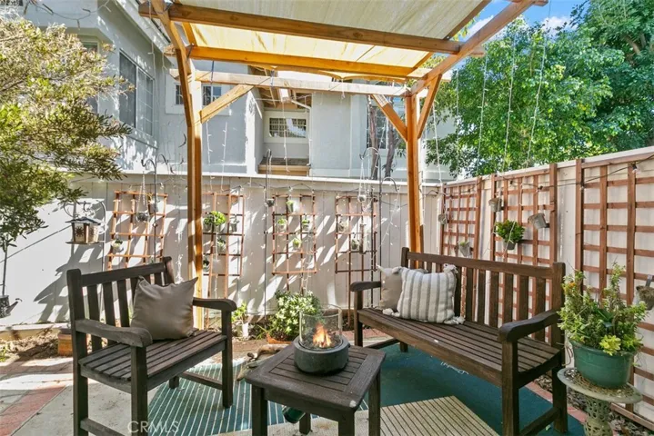 Image digitally enhanced to show fire in the tabletop fire pit.