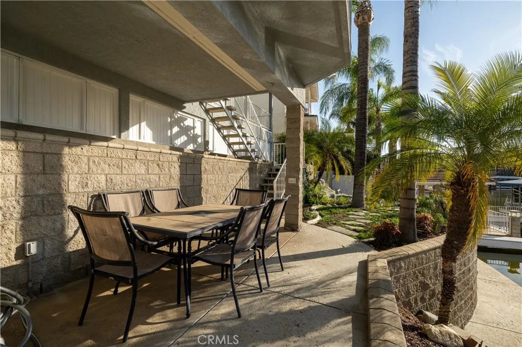 Lower patio, look at all the storage just above. A place to keep all your water toys.