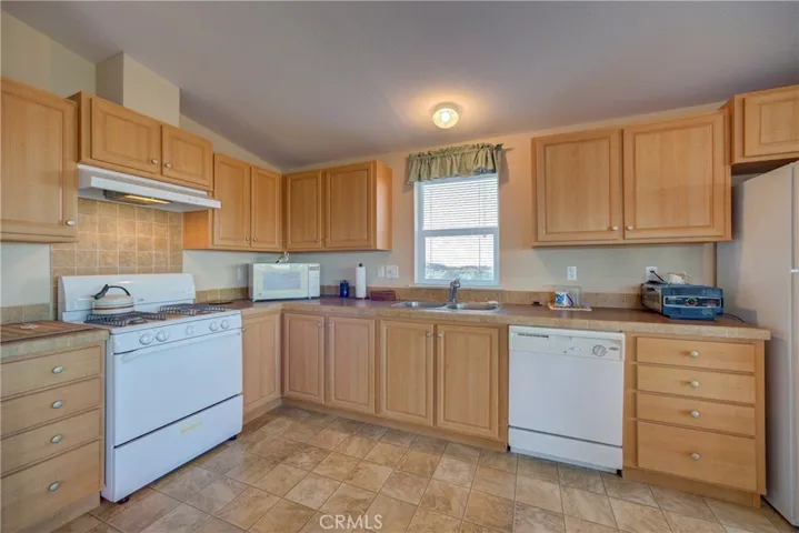 Ample storage cabinets and countertop space