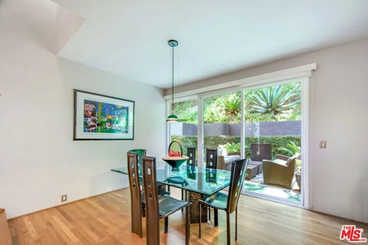 Dining room segues to the back