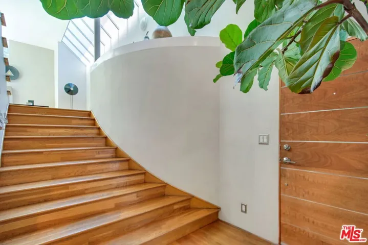 Stairs leading up to the livin