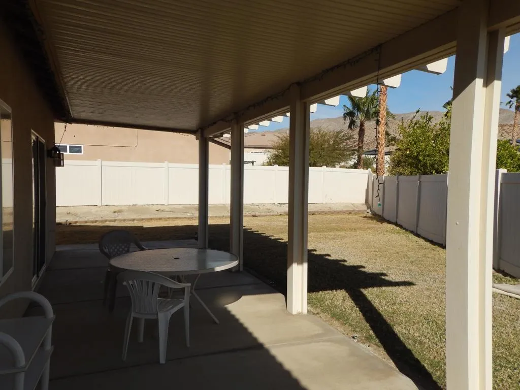 Covered patio in back