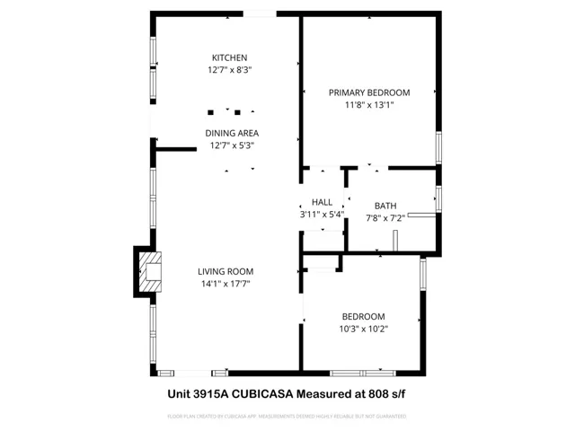 3915A Effie Floor Plan 808 sf