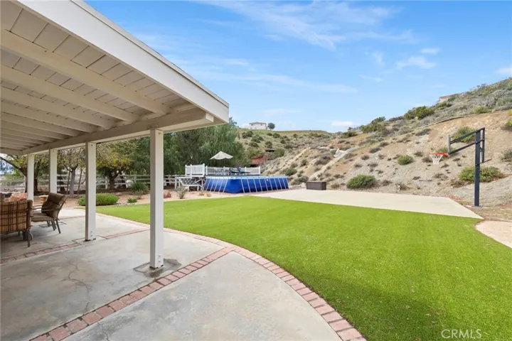 Turf yard with sports court