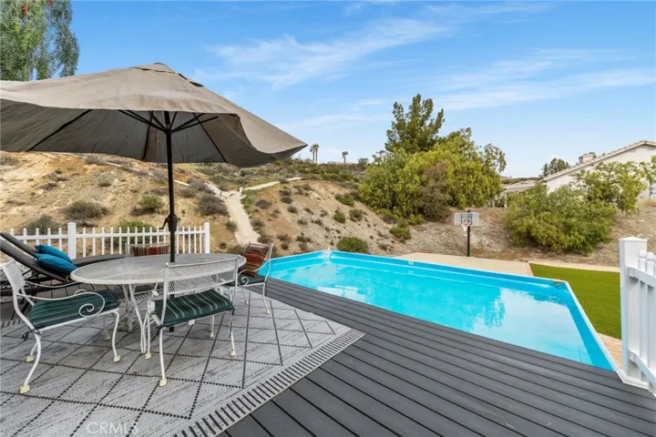 Pool decking with above ground pool