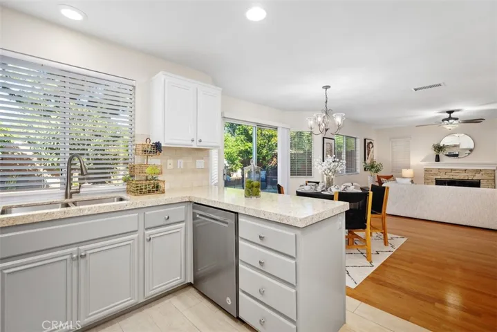 View from Kitchen - towards Dining Area & Family Room - Open Floor Plan