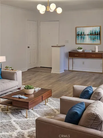 Living room virtually staged