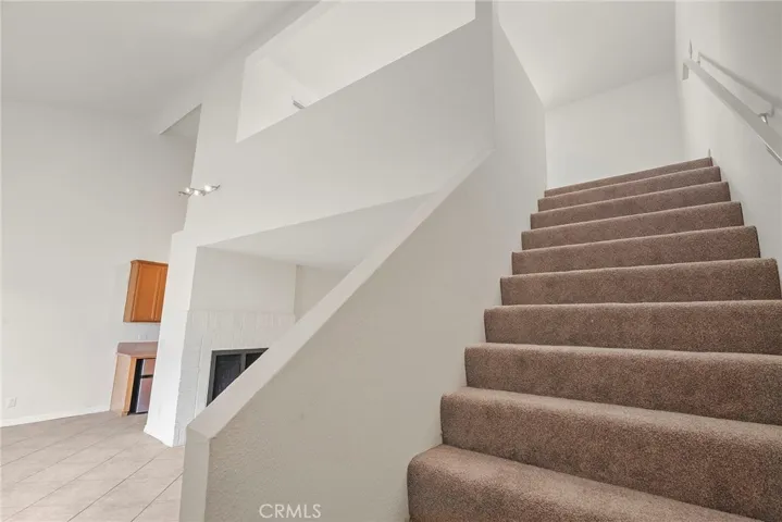 Stairs up to the loft area