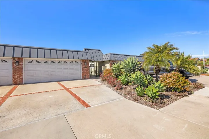 Front driveway and garage