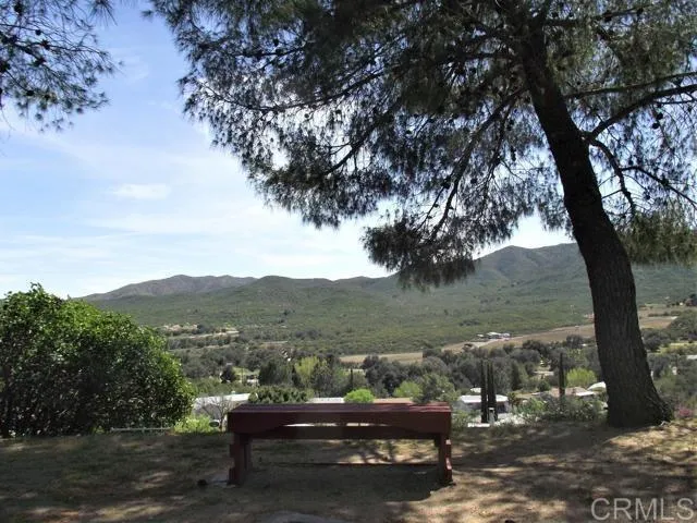 Overlooks valley and winery