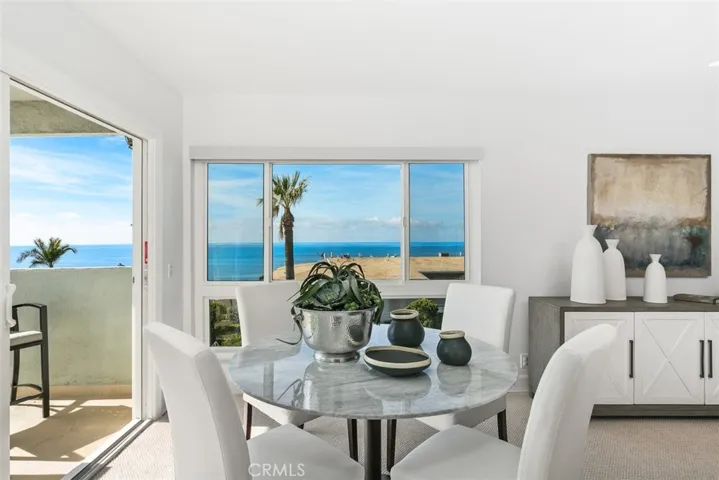 Views from dining room next to slider to balcony
