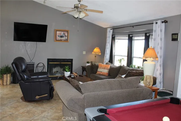 Large family room with fireplace