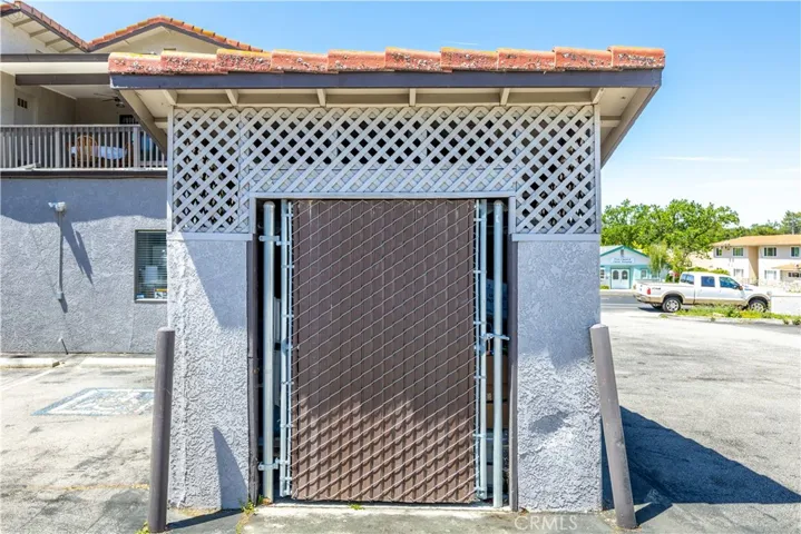 Storage and garbage can area.