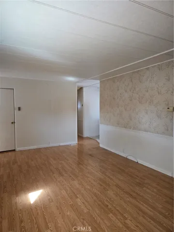 View from living room into back hallway.