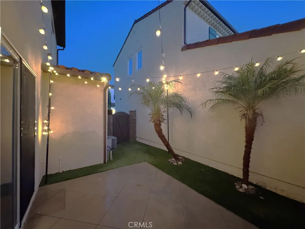 Rear yard twilight