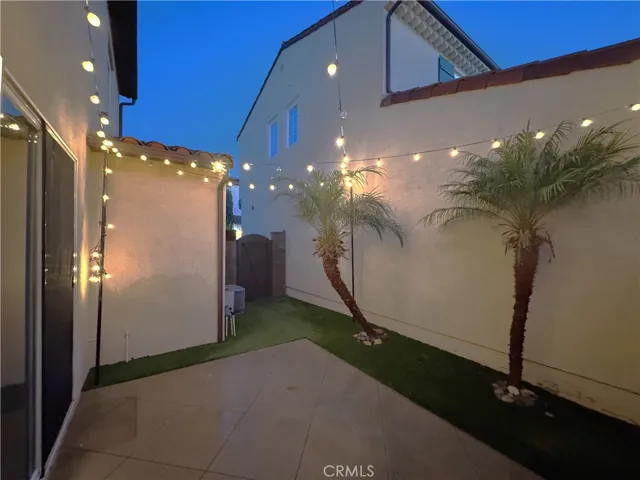 Rear yard twilight