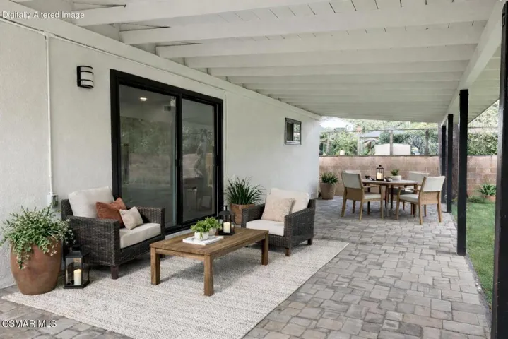 Patio is digitally staged