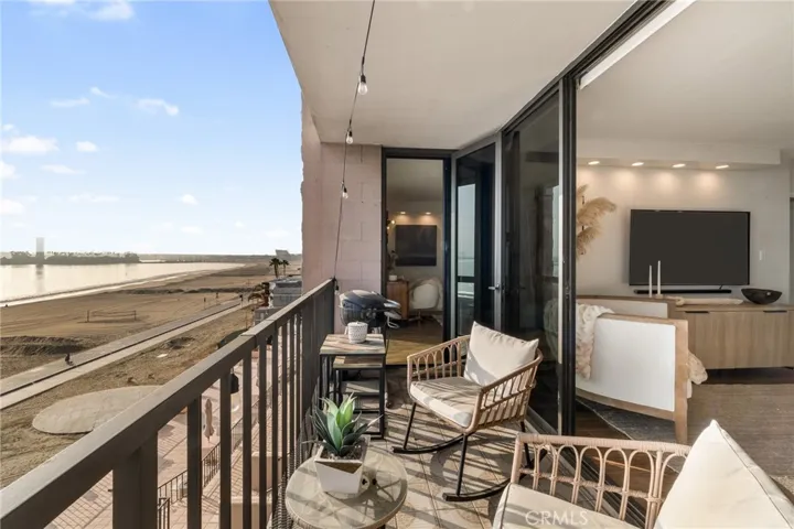 Balcony facing downtown / shoreline village area