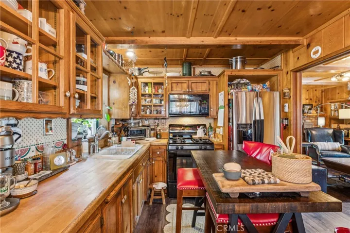 Kitchen opening to Living Room
