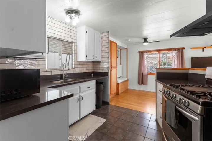 Updated kitchen with gas range
