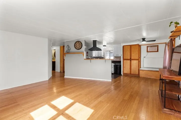 Open living and dining area