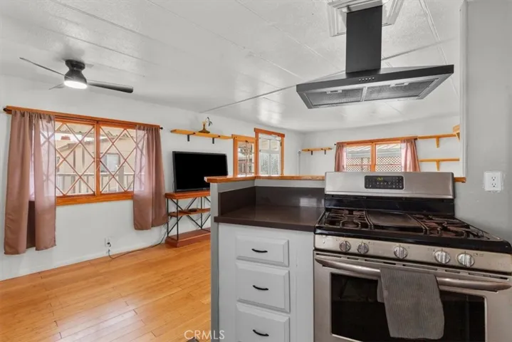 Updated kitchen with gas range