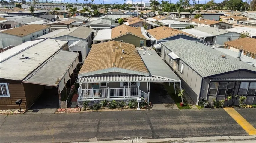 Aerial view of home with carport