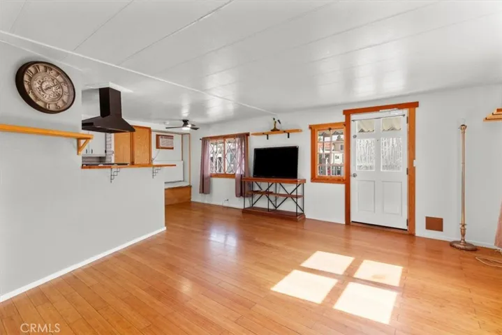 Open living and dining area
