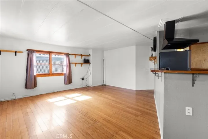 Open living and dining area